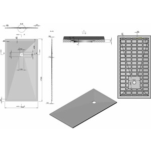 Душевой поддон Vincea VST-4SR 170х90 с сифоном, белый матовый (VST-4SR9017W, Vsph-D132)