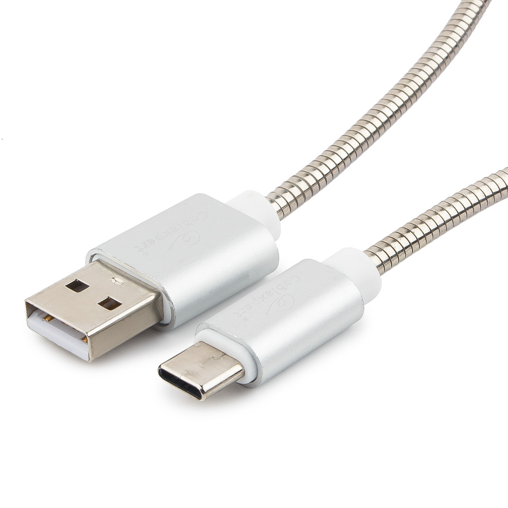 Кабель USB2.0(Am)-Type-C, Cablexpert, серия Gold, блистер, 1.8м, серебристый (CC-G-USBC02S-1.8M)