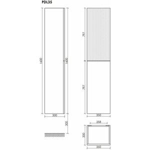 Пенал Sancos Delta 35х160 дуб красный/графит (PDL35GR)