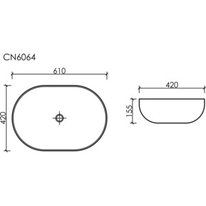 Раковина-чаша Ceramicanova Element 61х42 белая (CN6064)