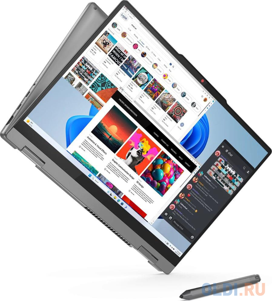 Ноутбук/ Lenovo IdeaPad 5 2-in-1 14AHP9 14"(1920x1200 IPS)/Touch/AMD Ryzen 5 8645HS(4.3Ghz)/16384Mb/512SSDGb/noDVD/Int:AMD Radeon 760M/Cam/BT/WiF