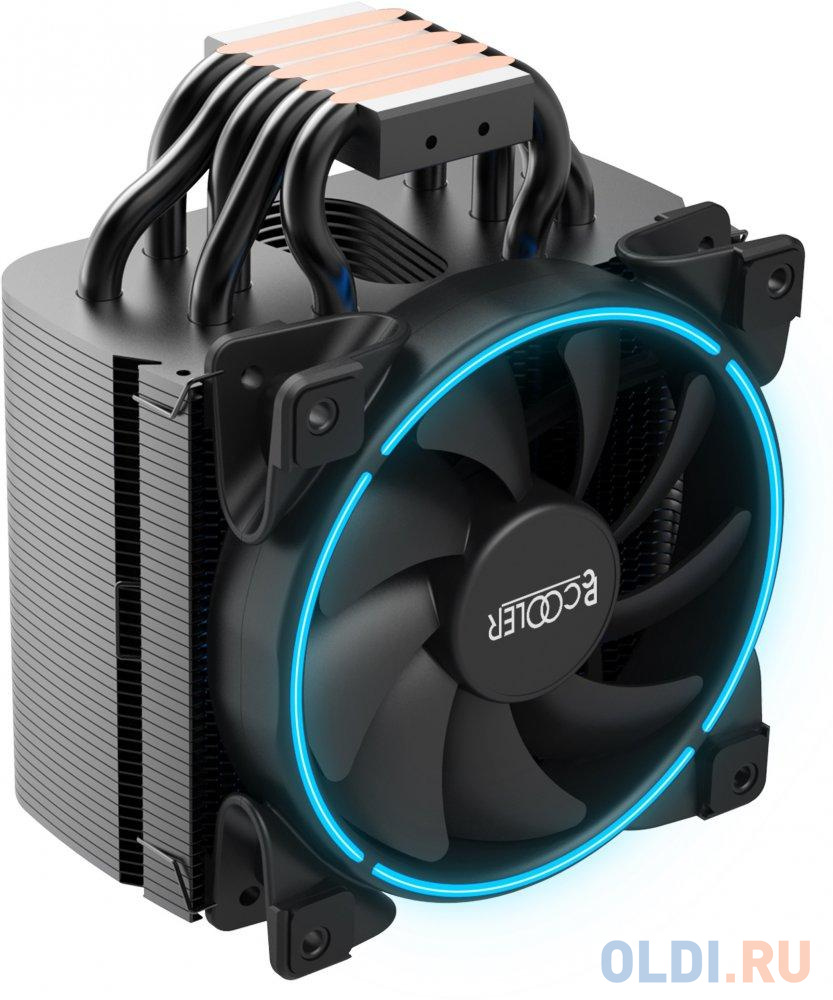 PCCooler Кулер GI-H58UB CORONA B LGA2066/2011/1366/115X/775/AM4/3/3+/AM2/2+/FM1/2/2+ (10 шт/кор, TDP 240W, 120mm PWM SilentPro Blue LED FAN, 5 тепловы в Москвe