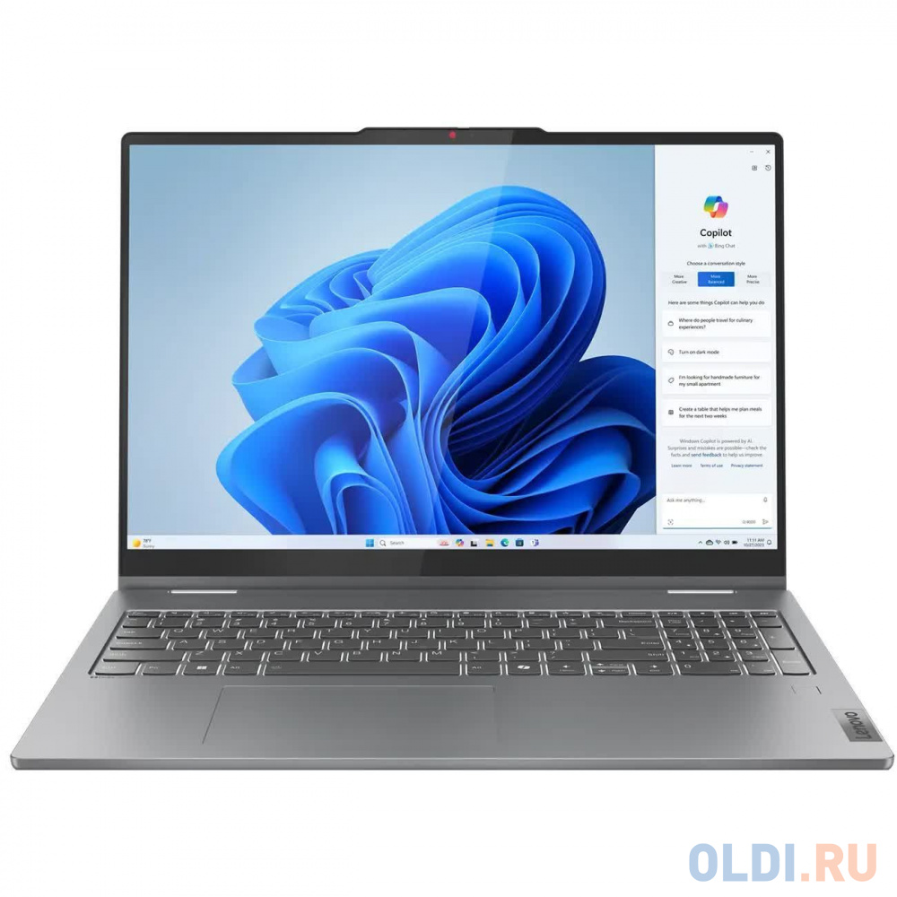 Ноутбук/ Lenovo IdeaPad 5 2-in-1 16IRU9 16&quot;(2048x1280 OLED)/Touch/Intel Core i7 150U(1.8Ghz)/16384Mb/512SSDGb/noDVD/Int:Intel® Graphics/Cam/BT/Wi