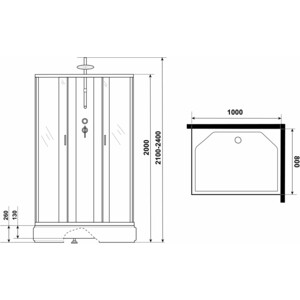 Душевая кабина Niagara NG-33984-14QBKTG 90х80х210-240