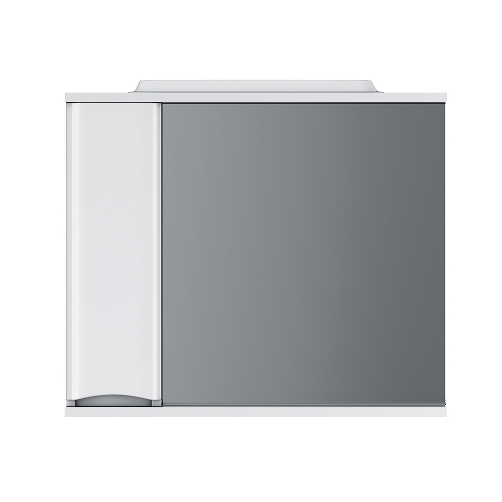 Зеркало, частично-зеркальный шкаф, 80 см AM.PM Like M80MPL0801WG, с подсветкой, левый, цвет: белый, глянец, шт
