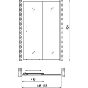 Душевая дверь Gemy Victoria 120х190 матовый, хром (S30191AM)