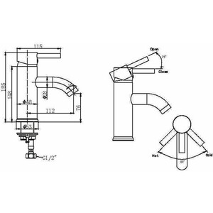 Смеситель для раковины Bravat Slim хром (F1332366CP-RUS)