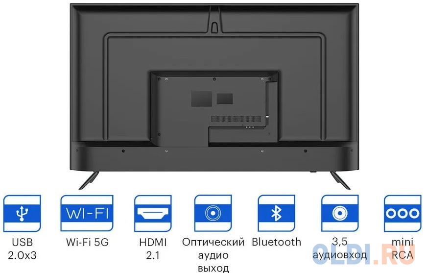 Телевизор 50" Kivi 50U740NB черный 3840x2160 60 Гц Wi-Fi Smart TV 4 х HDMI в Москвe