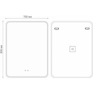 Зеркало Grossman Elegans 70х80 сенсорный выключатель, подогрев (177080)