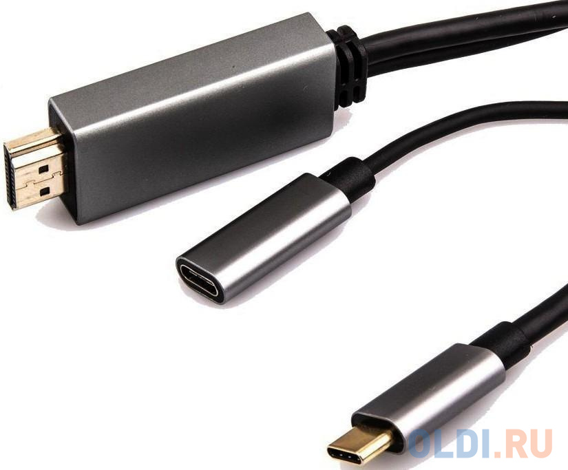 Кабель-адаптер USB 3.1 Type-Cm --> HDMI A(m) 4K@60Hz, 1.8m , PD, Alum Shell,VCOM <CU423MCPD-1.8M>