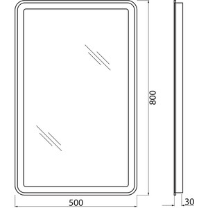 Зеркало BelBagno Spc-Mar 50х80 с подсветкой, кнопочный выключатель (SPC-MAR-500-800-LED-BTN)