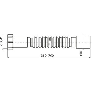 Гофра для сифона AlcaPlast 50 / 40x40 (A730) в Москвe