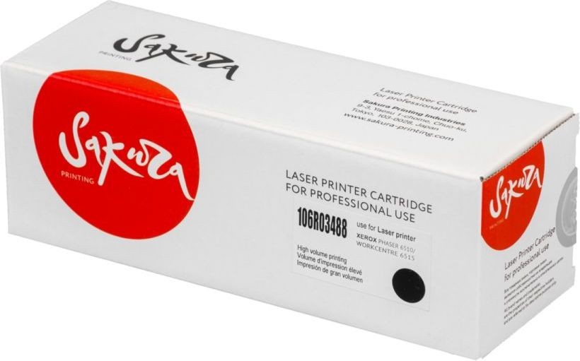 Картридж лазерный Sakura SA106R03488 (106R03488), черный, 5500 страниц, совместимый для Xerox Phaser, WC