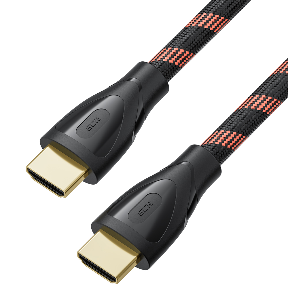 Кабель HDMI(19M)-HDMI(19M) v2.1 4K/8K, экранированный, 50 см, красный/черный Greenconnect PROF GCR-H203 (GCR-55763)