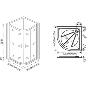 Душевой уголок Good Door Infinity R 90х90 прозрачный, хром (R-90-C-CH) в Москвe