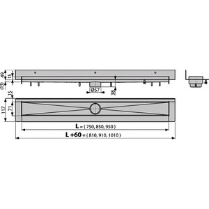 Душевой лоток AlcaPlast Modular Wall пристенный (APZ23-750)