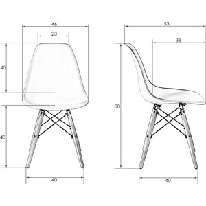 Стул обеденный Dobrin DSW LMZL-PP638 ножки светлый бук, цвет мозаика