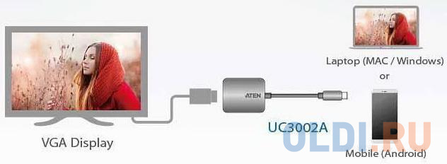 ATEN USB-C to VGA Adapter