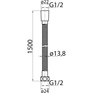 Душевой шланг Cezares 150 золото (CZR-FMDC-150-03)