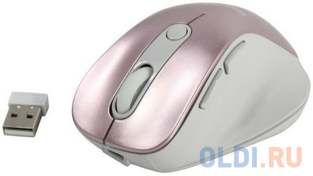 Wireless mouse Genius Ergo 9000S Pro, BT 5.0 / 2.4 GHz, RGB LED, 800 / 1200 / 1600 / 2400 DPI, buttons: 6, color: pink