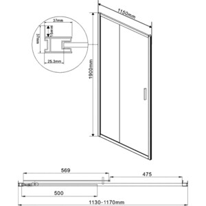 Душевая дверь Vincea Garda VDS-1G 115х190 прозрачная, хром (VDS-1G115CL) в Москвe