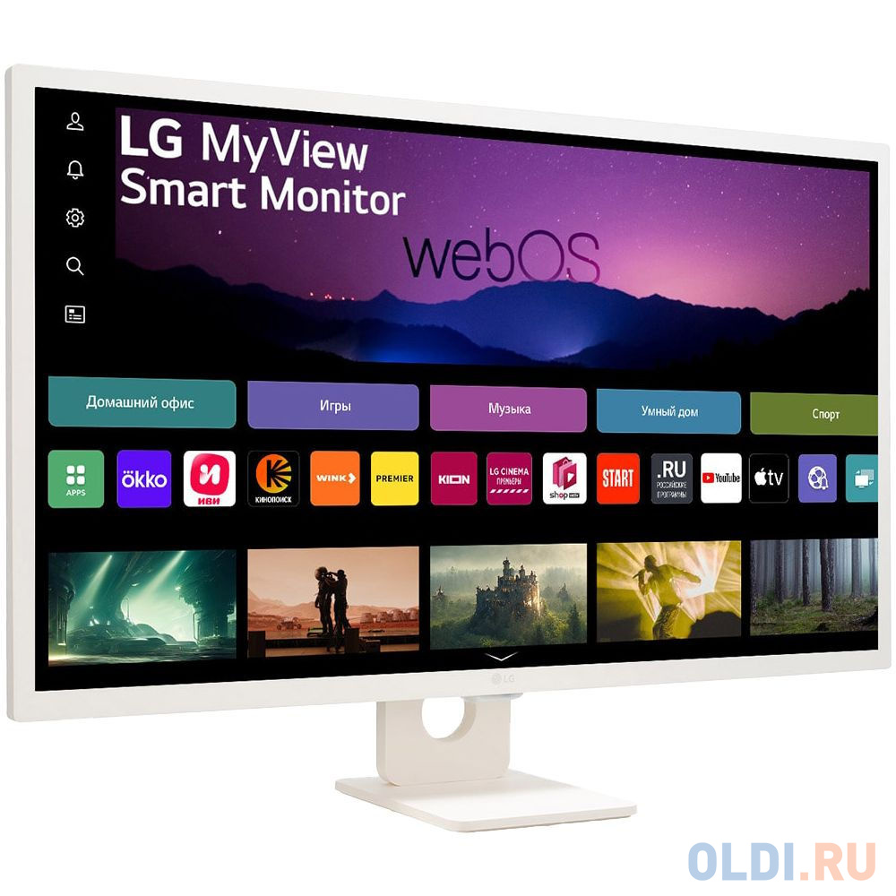 Монитор LG 31.5" MyView 32SR50F-W белый IPS LED 16:9 HDMI M/M матовая 250cd 178гр/178гр 1920x1080 60Hz FHD USB 6.6кг