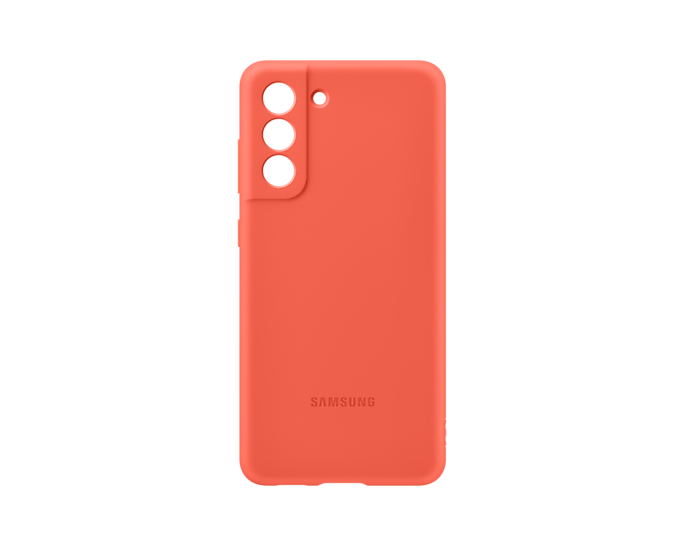 Чехол-накладка Samsung Silicone Cover для смартфона Samsung Galaxy S21 FE, силикон, коралловый (EF-PG990TPEGRU)