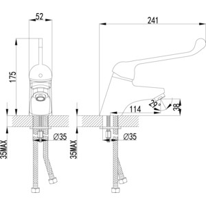 Смеситель для раковины Lemark Project локтевой (LM4606C)