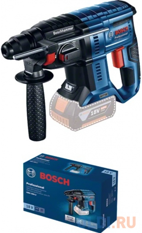 Акк. Перфоратор Bosch GBH 180-LI Brushless (0.611.911.120)  без Акб и ЗУ, 2 Дж, SDS+, 5800 уд/мин