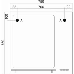 Зеркало Mixline Ладога 75х75 с подсветкой, белый (4640030869688) в Москвe