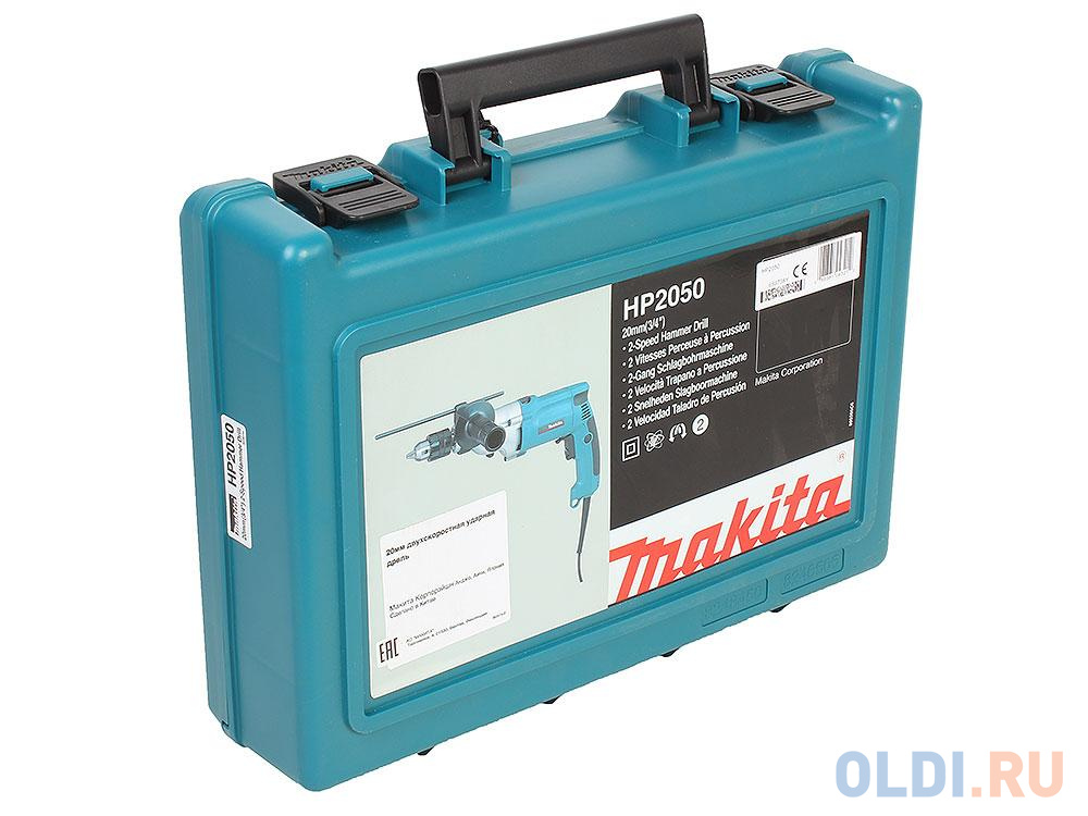 Дрель ударная Makita HP2050 Дрель уд,720Вт,ЗВП-13мм,0-1200\\2900об\\м,2.3кг,чем,мет редуктор в Москвe