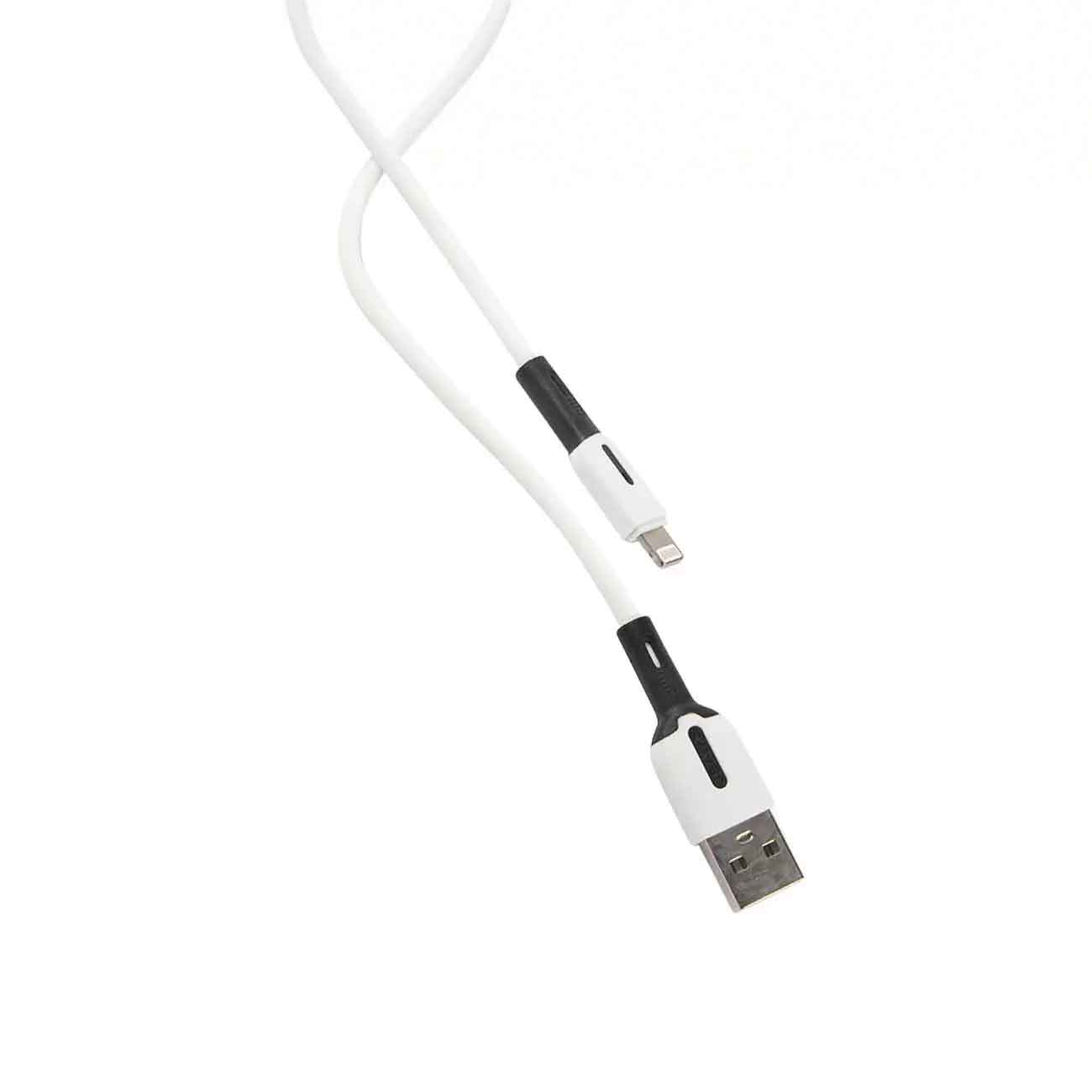 Дата-Кабель USAMS US-SJ456 U51 USB - Lightning с индикатором (2 м) силиконовый, белый (SJ456USB01)