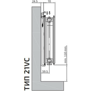 Радиатор стальной Heaton Plus Ventil Compact VC 500х1200 тип 21