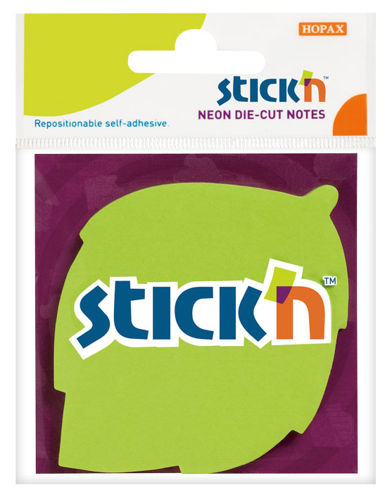 Блок самоклеящийся (стикеры) STICK`N, 50 листов, неоновый, зеленый (21180)