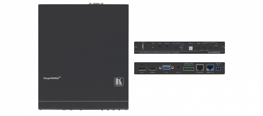 Масштабатор Kramer VP-428H2, HDMI, 3840x2160, HDMI, DP и VGA в HDBaseT, передатчик RS-232, ИК и Ethernet; поддержка 4К60 4:4:4, PoE, Step-In ( VP-428H2)