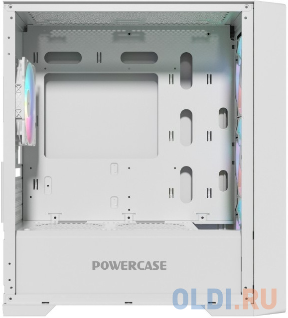 Powercase Mistral Micro X4W, Tempered Glass, 4х 120mm 5-color fan, белый, mATX  (CMMXW-L4)