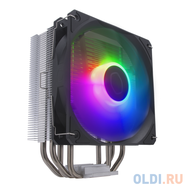 Кулер для процессора/ Cooler Master Hyper 212 Spectrum V3 (150W, 4-pin, 152mm, tower, Al/Cu, fans: 1x120mm/71.93CFM/27.2dBA/1750rpm, Silver, 1700/1200