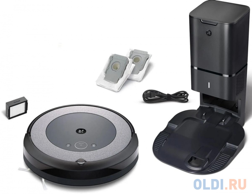 Робот-пылесос IROBOT Roomba i3+, серый/черный [i355840plus_rnd]