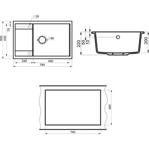 Кухонная мойка и смеситель Point Велета 78 с дозатором, графит (PN3002GR, PN3104GR, PN3201GR) в Москвe