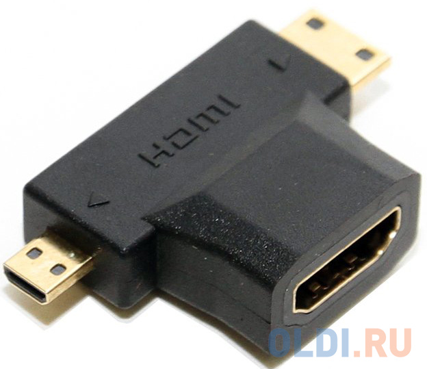 Переходник HDMI(F)-mini + micro HDMI (M) 5bites HH1805FM-T