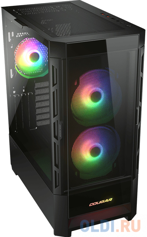 Cougar Duoface RGB, 2х140мм + 1x120mm ARGB Fan, ARGB Fan Hub, без БП, черный, ATX в Москвe