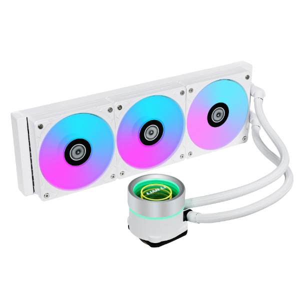 Жидкостное охлаждение LIAN LI GA II Trinity 360 White для Socket 115x/1200/1700/1851/AM5/AM4, 3x120 мм, ARGB, белый (GA2T36W)