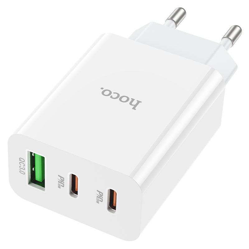 Зарядное устройство Hoco C99A 1xUSB - 2xUSB-C 3А PD20W QC3.0 White 6931474767554