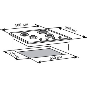 Газовая варочная панель Electronicsdeluxe 5840.01гмв-051