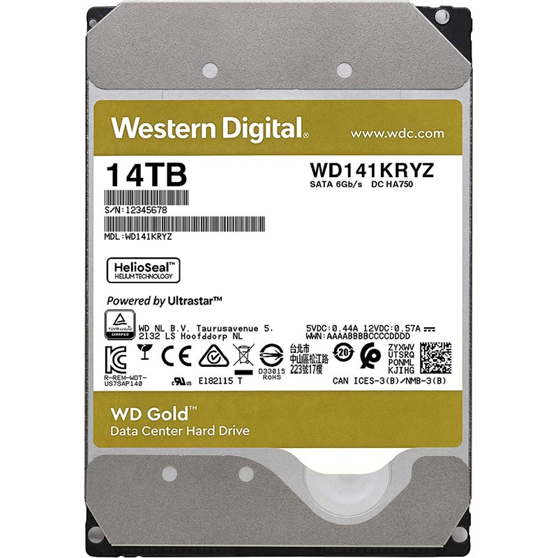 Жесткий диск WD Gold 14Tb (WD141KRYZ)