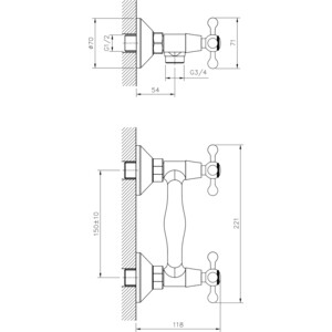 Смеситель для душа Decoroom хром (DR54055) в Москвe