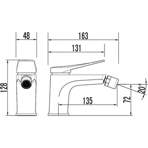 Смеситель для биде Lemark Bronx графит (LM3708GM) в Москвe