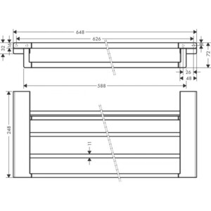 Полка для полотенец Hansgrohe AddStoris с держателем, 65 см, матовый черный (41751670) в Москвe