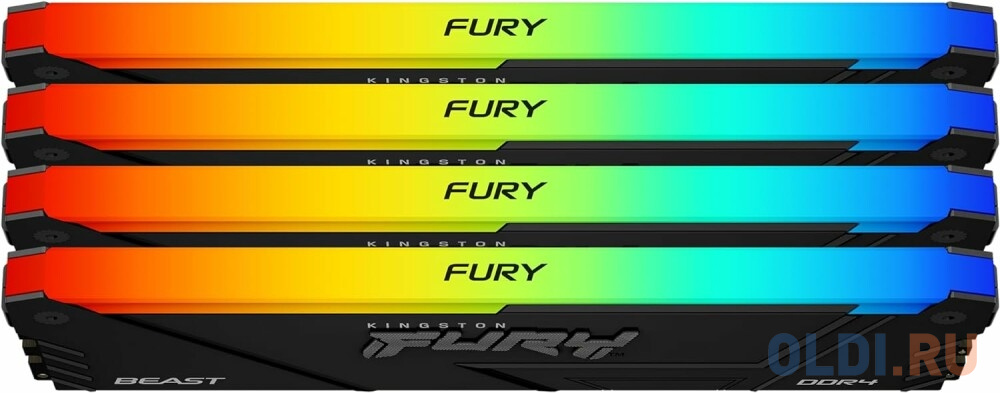 Память оперативная/ Kingston 128GB 2666MT/c DDR4 CL16 DIMM (Kit of 4) FURY Beast RGB в Москвe