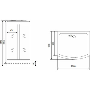 Душевая кабина Timo Lux 120х90х225 стекло прозрачное (T-7715)